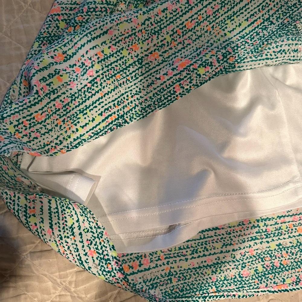 Pink Owl- Teal and Pink women’s Dress with bow- Size- large- like new! - Picture 7 of 8